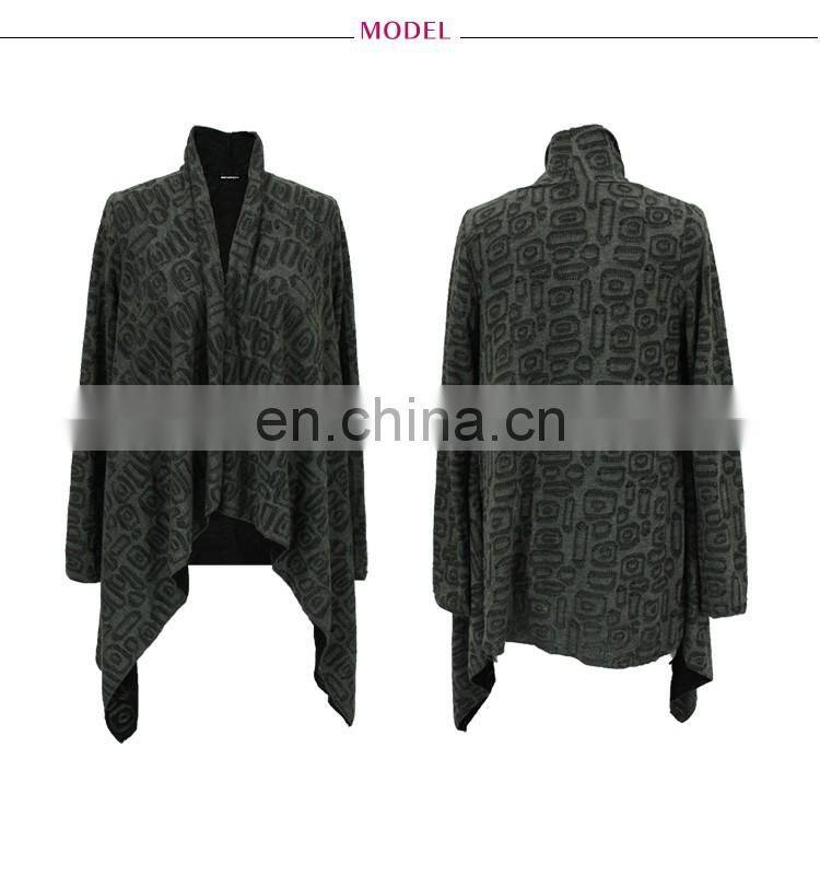 Wholesale Woman Ruffle Long Sleeve High Neck Knitted Cardigan 2016 Fashion Designs