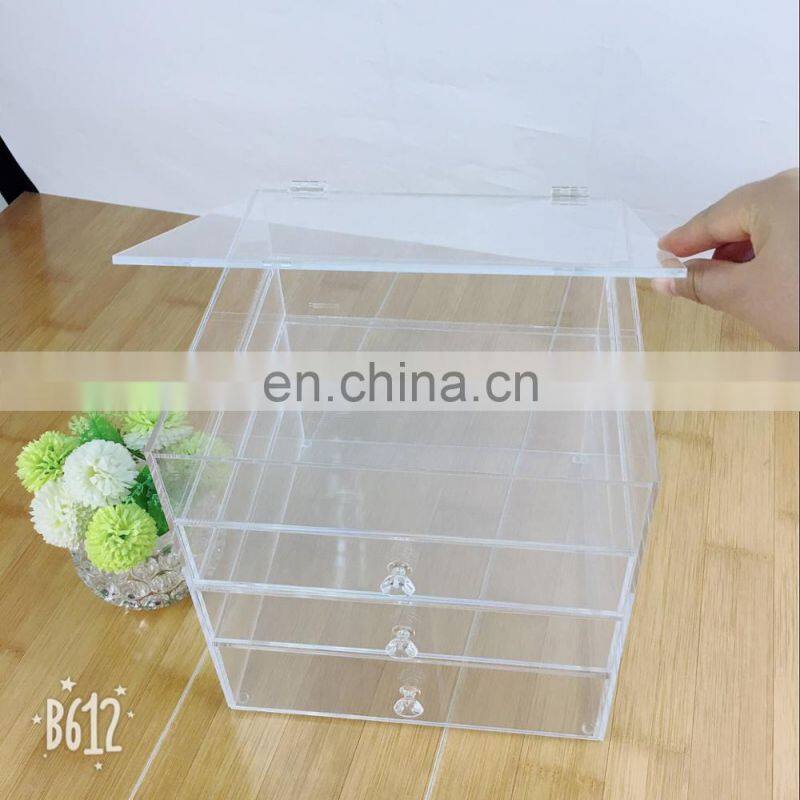Customized and useful 4 tiers acrylic cosmetic storage box