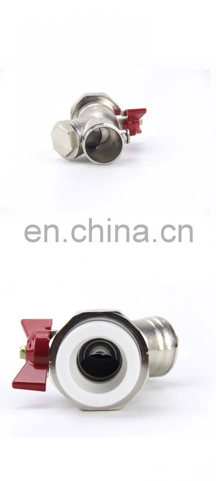 Manual full cooper thermometric strainer ball valve water temp valve