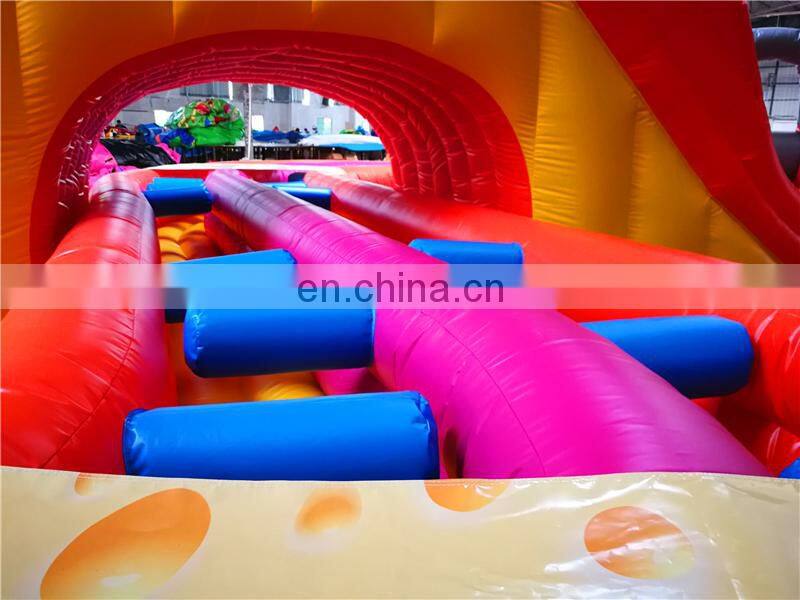 High Slide Captain Mouse circle ship inflatable obstacle jumpers for sale