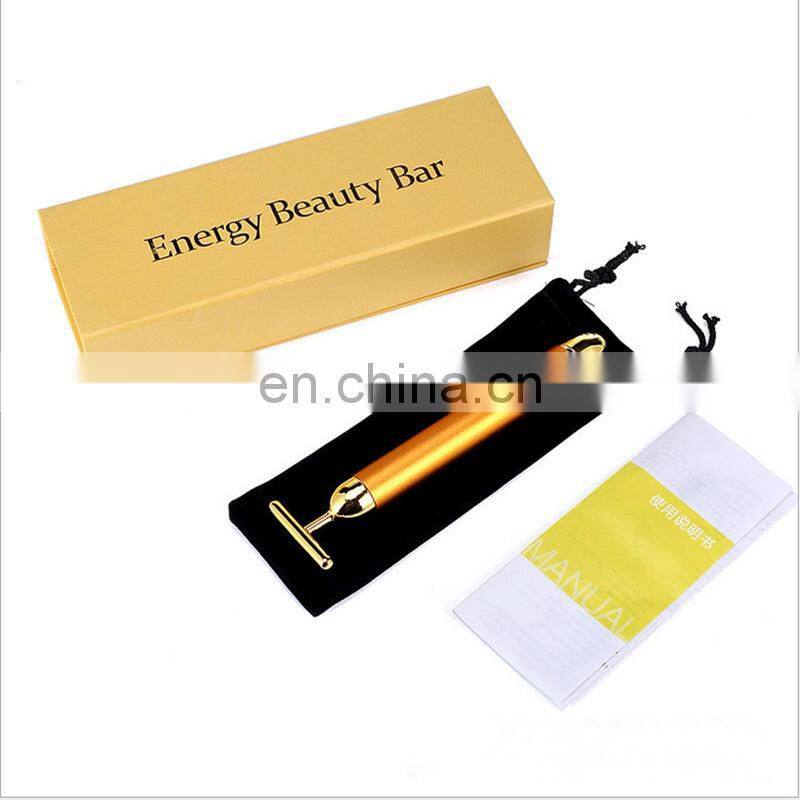 Vibration skin tightening beauty bar gold bars 24k pure