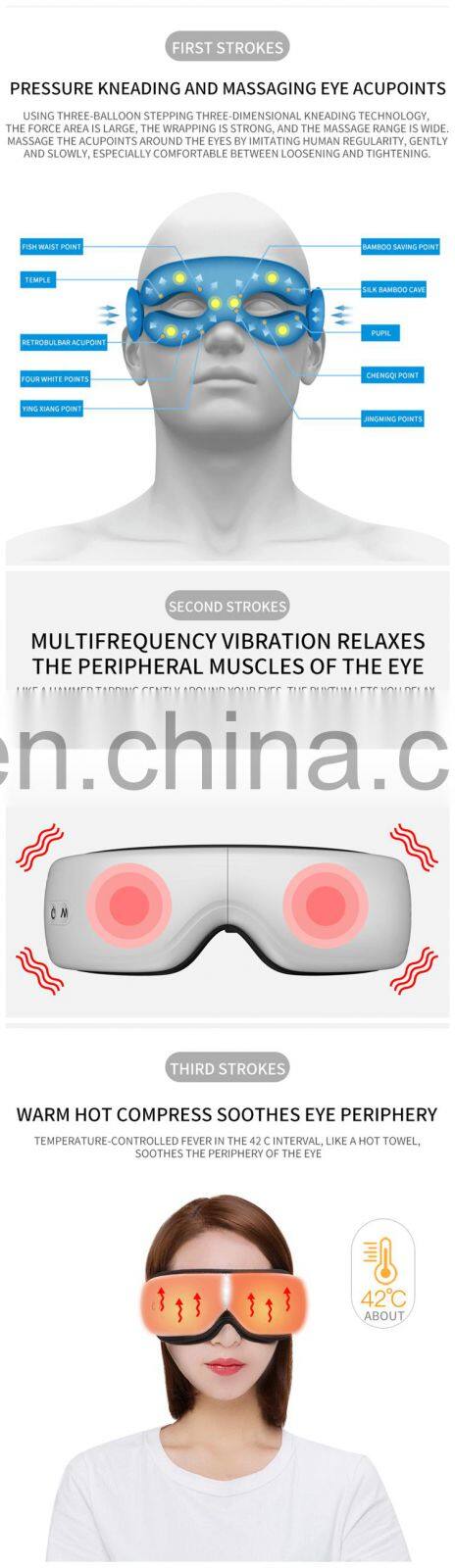 Bluetooth Music Electric Eye Massager Wireless Portable rechargeable eye massage machine