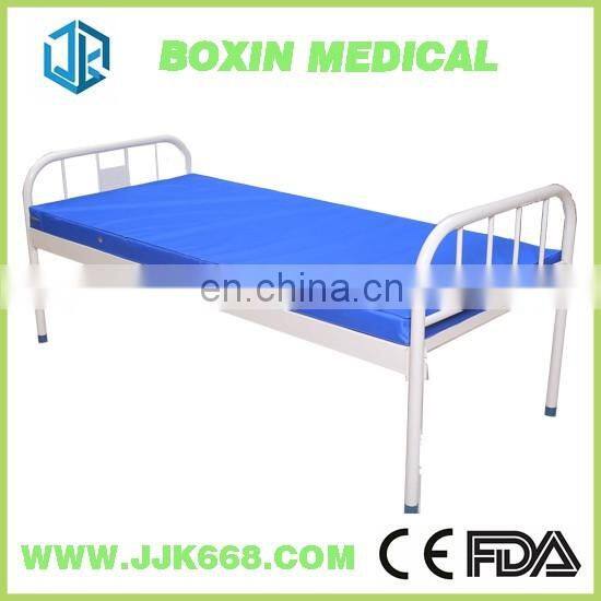 Simple Cold-rolled steel plate flat platform hospital medical bed with 6cm waterproof breathable mattress