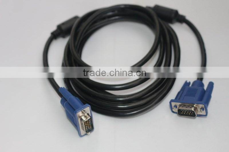 3m Nickel Plated HD15 pin 3+5 Male to Male super monitor vga cable