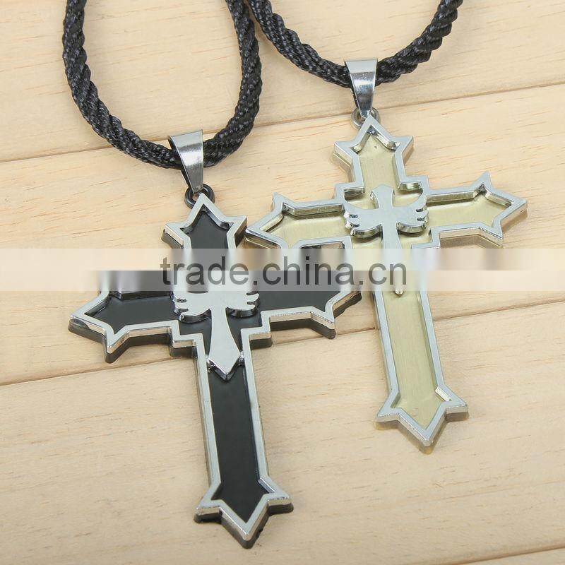 Steel and Black Titanium Modular Cross