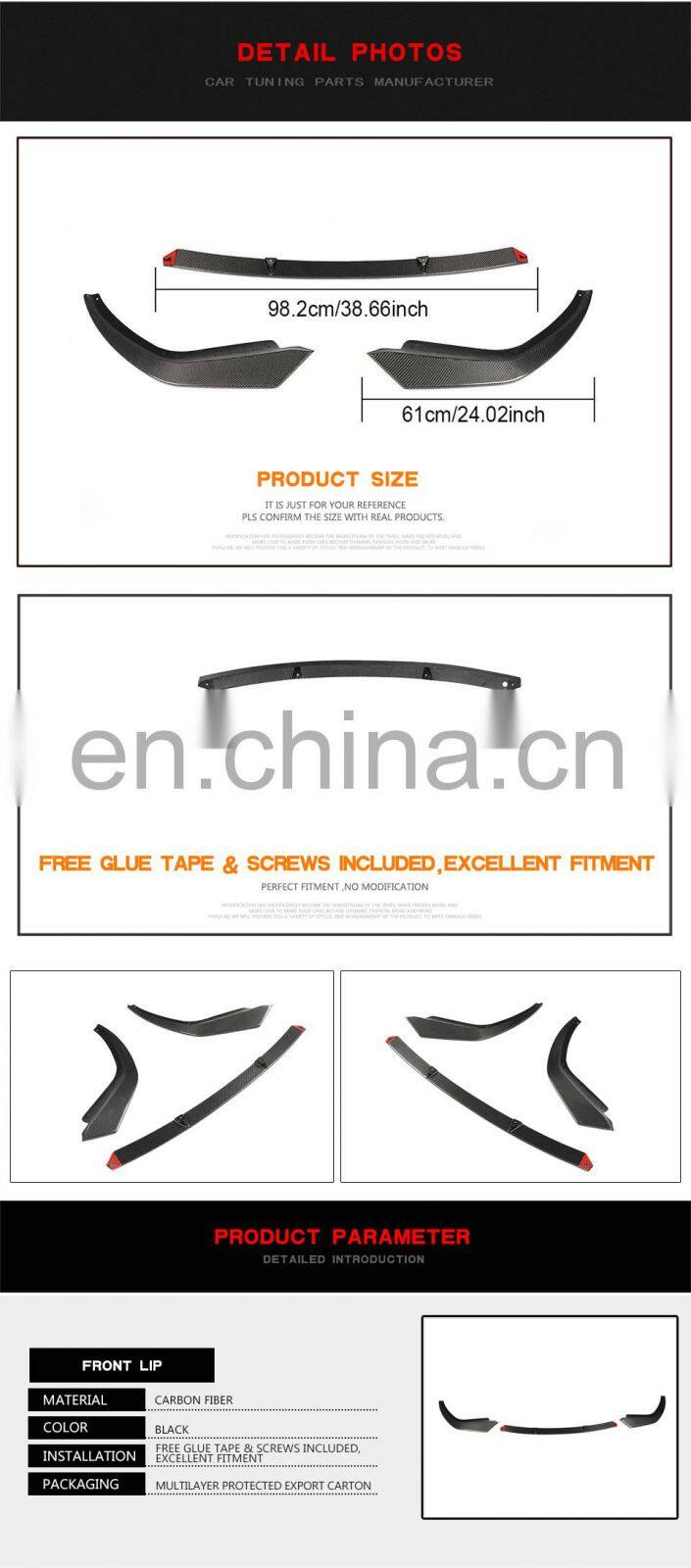 Carbon Fiber NEW 3 Series G20 Front Valance Lip for BMW G20 330i M340i Sedan 2019-2020