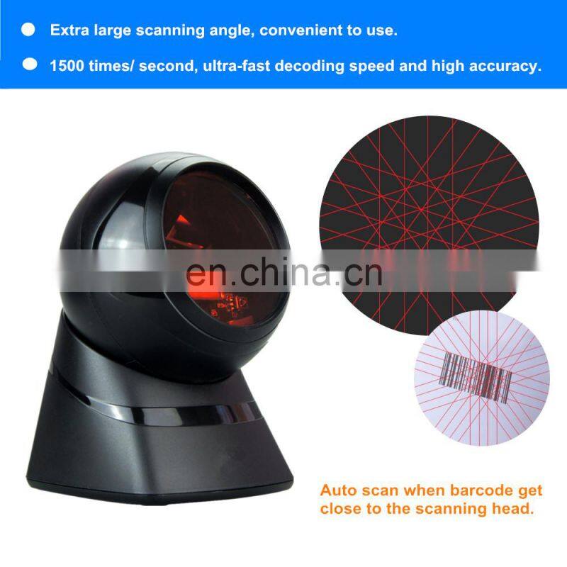 USB Desktop 1D Wired Omnidirectional laser barcode scanner