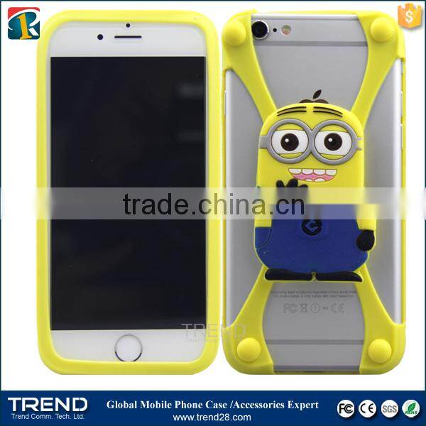 fit for 1~5 inches bear yellow monster universal silicon bumper case for iphone 6