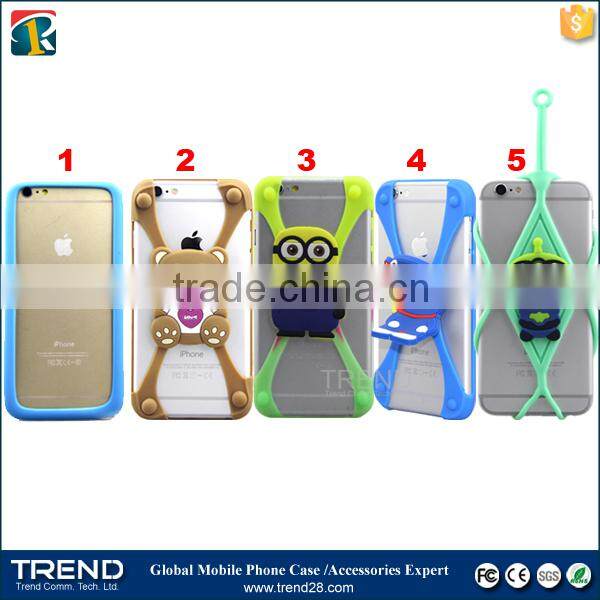 for apple iphone Hanging neck Silicone bumper case, mobile phone case with popular 3d images