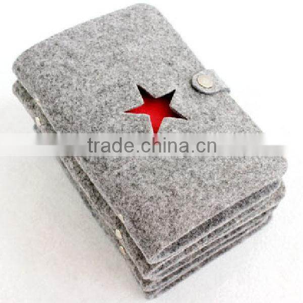 loose-leaf binder spiral notebook high qulaity wool notebook Multicolor cover with button notebook wooden free paper