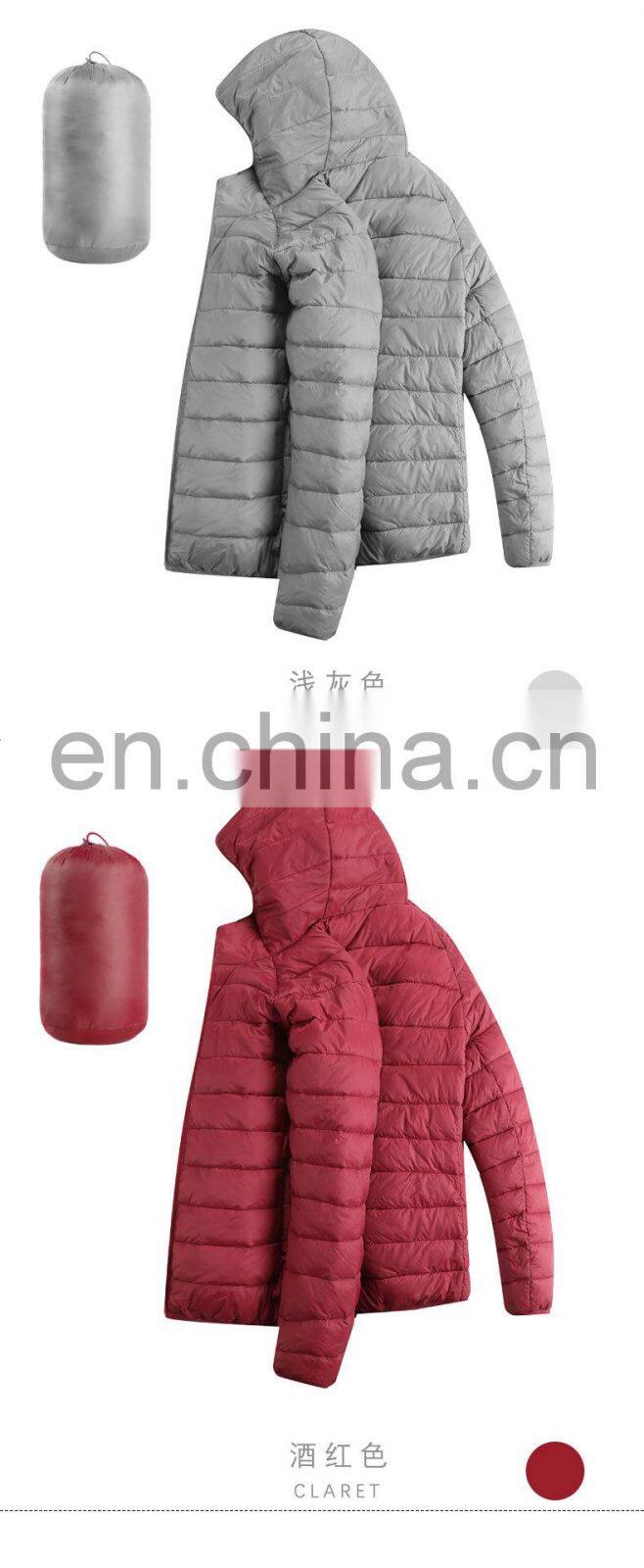 Light Men Puffer Jackets Foldable coat custom logo men's overcat down hooded winter jacket bubble coat High Quality Cotton jacke