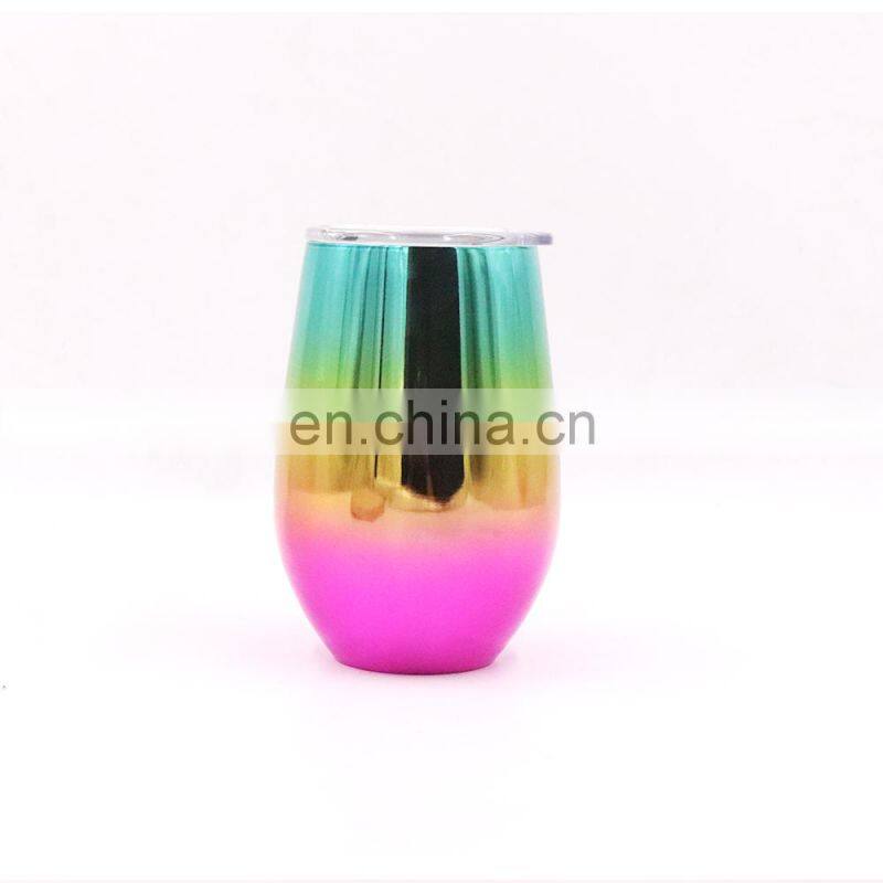 Hangzhou Watersy Colorful Outdoor Egg Shaped Powder Coating vacuum insulated stainless steel custom enamel tin mug wholesal