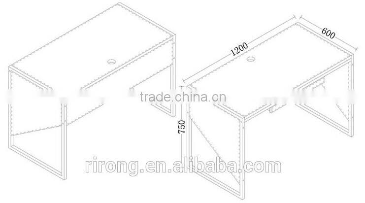 Modern European style office desk with wooden and metal