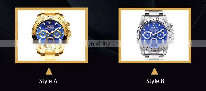 CHENXI 086A Man Quartz Wrist Watch Luxury Stainless Steel Gold Plated watch luxury Men