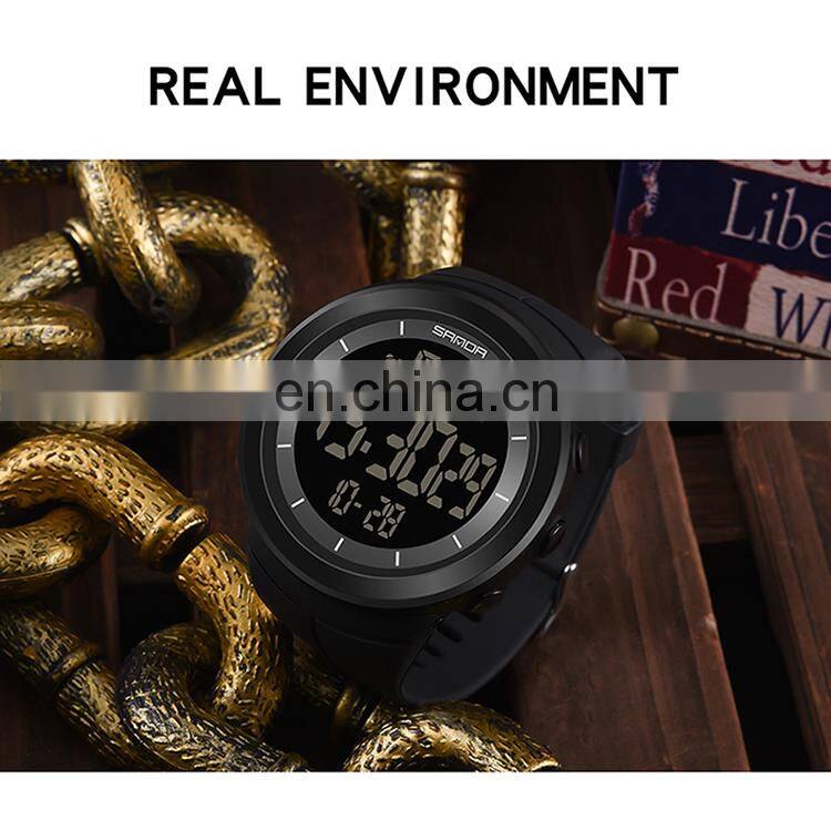 Sanda 6007 Sports Men LED Electronic Watch Chrono Alarm Waterproof Functional Digital Wristwatch