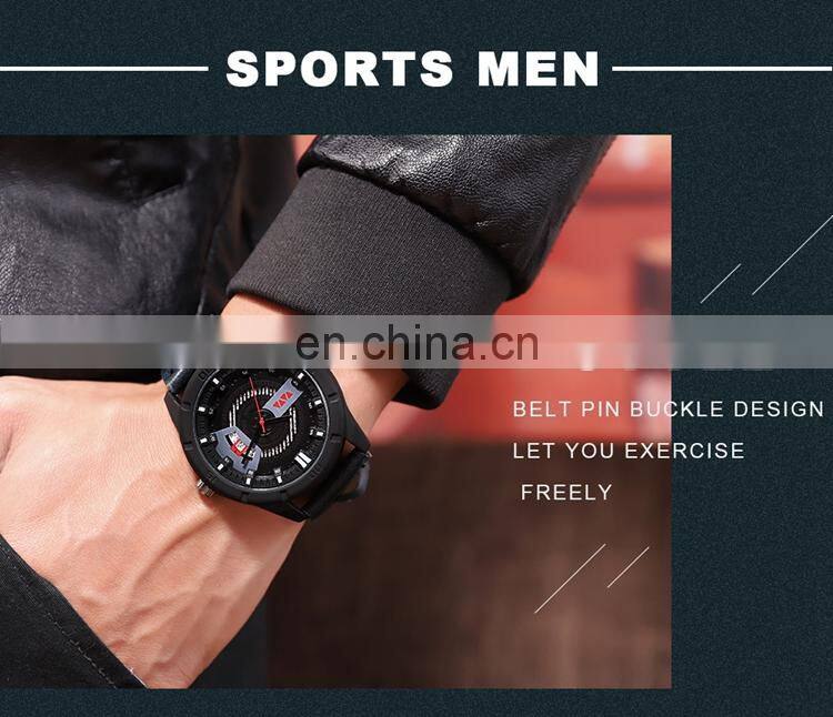 VAVA VOOM VA-201 Simple Leather Strap Calendar Auto Date Cheap Hand Watch Analog Display Quartz Watch For Men