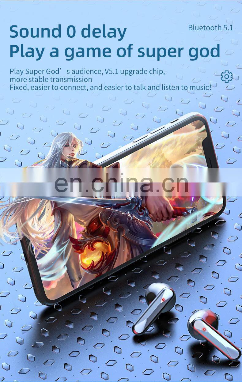 2021 New Mirror H8 TWS Wireless earbuds Mini Earphone 2000mAh LED Display Headset earphone Noise Canceling Gaming Headphones