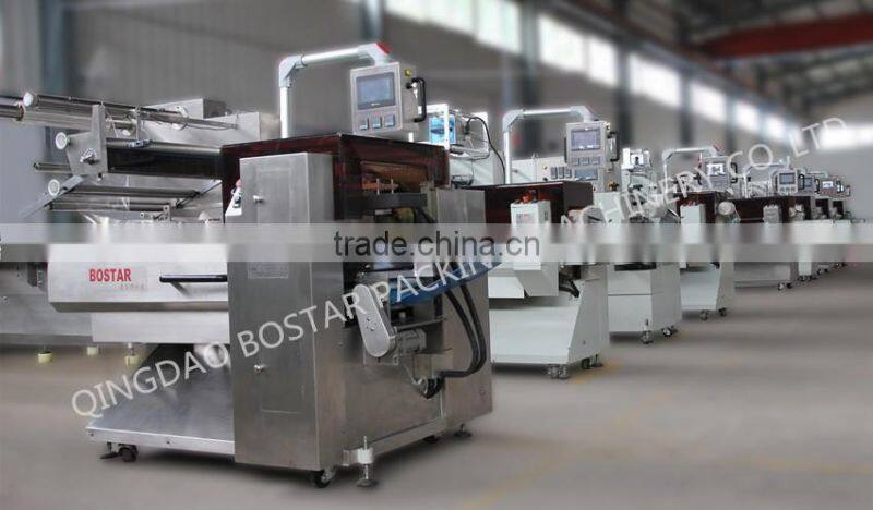 BOSD Automatic Horizontal Pillow Pack Shrinking Packing Machine with Shrinking Tunnel for Cups Daily Necessity Aquatic CE