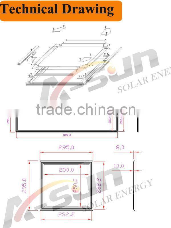 6000K square flat led panel with 3 years warranty