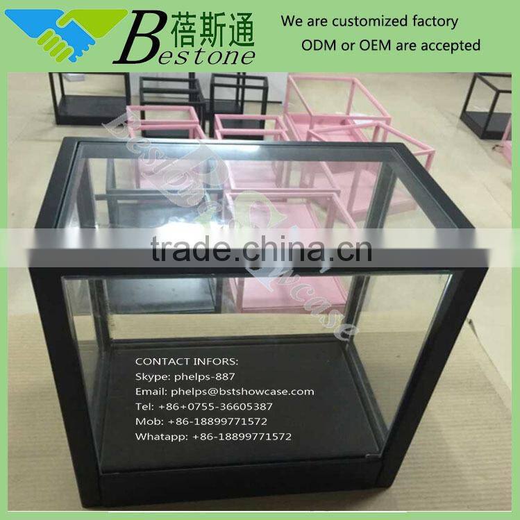 fashion store display fixtures mini wooden glass box for jewelry