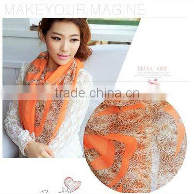 2013 new style custom colorful printed fashion leopard scarf