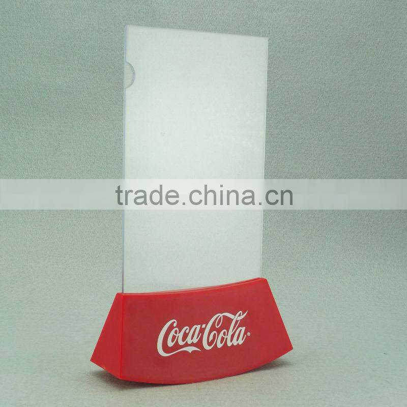 CCBH-205 2014 Best Design Barware Plastic PS Menu Card Holder Welcome OEM