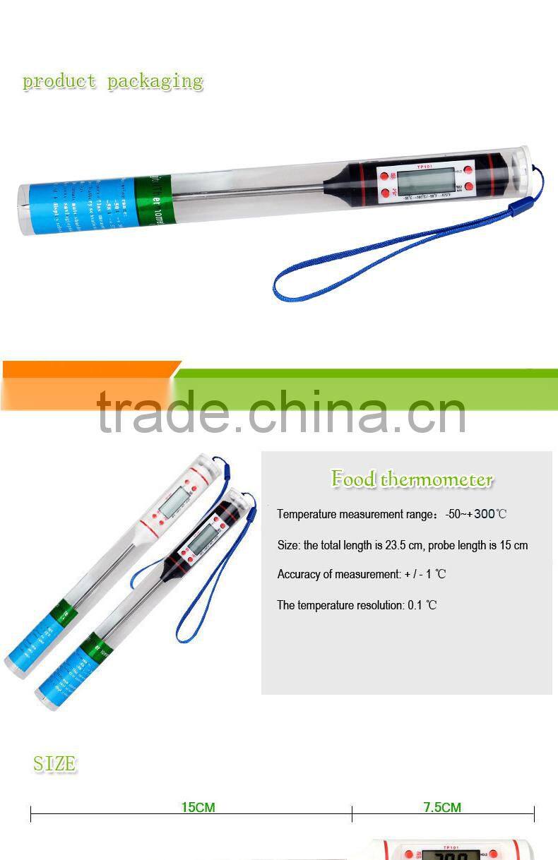 Digital Instant-Read Electronic Stainless Steel Metal Probe BBQ Food Kitchen Milk Bottle Temperature Thermometer