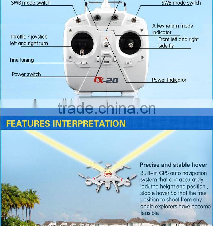 CX-20 With Camera GPS Quadcopter With HD Camera CX 20 AUTO-Pathfinder GPS Control Quadcopter Smart Drone RC Quad Copter