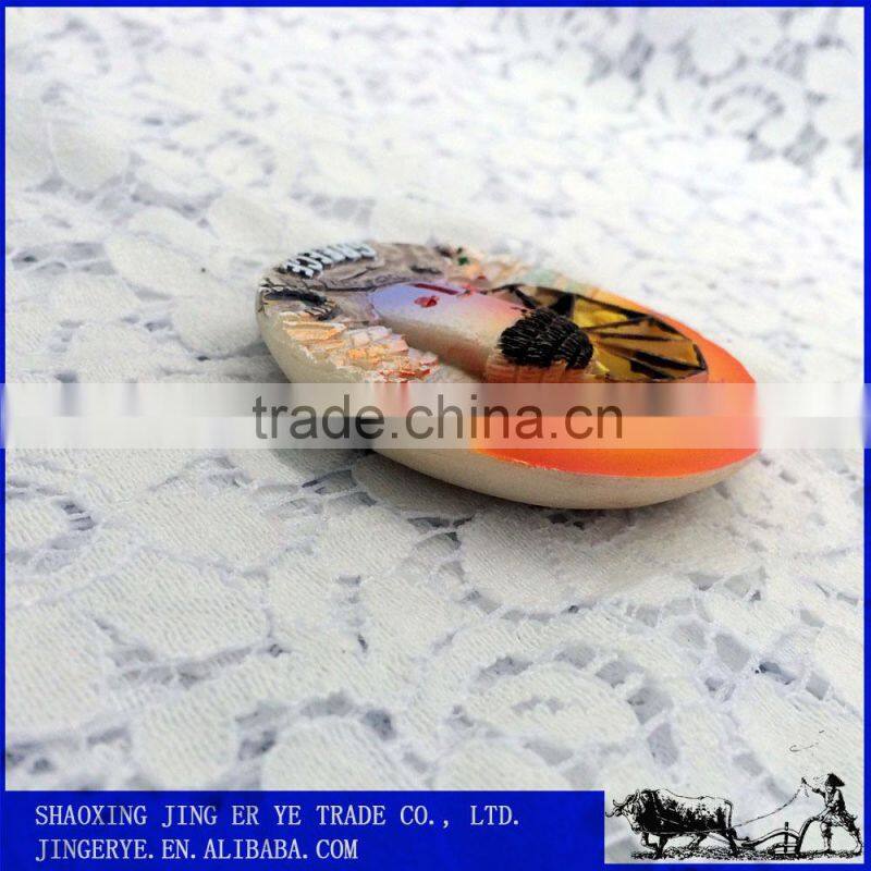 custom 3d round resin fridge magnet