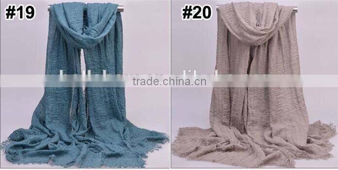 Wholesale Fringe Oversized Solid Color Plain Viscose Hijab