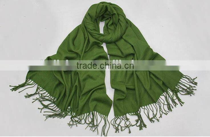 New Winter Fashion Tassel Solid Color Plain Ladies Cashmere Scarf