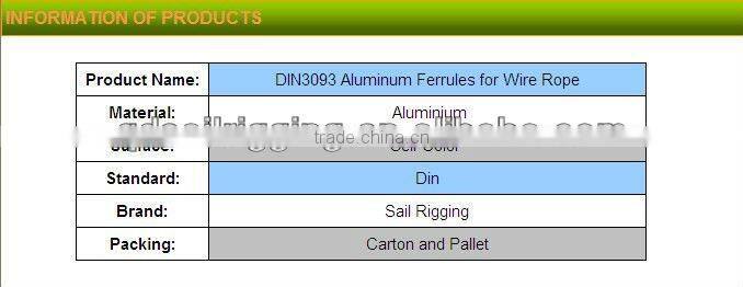 high quality rigging hardware aluminium ferrules