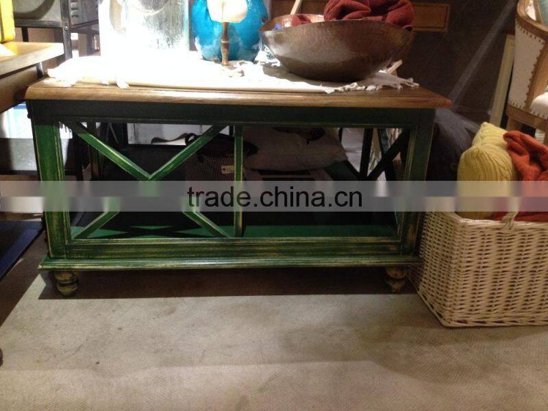 Retro French Provincial Style Living Room Wooden Coffee Table Sofa Table