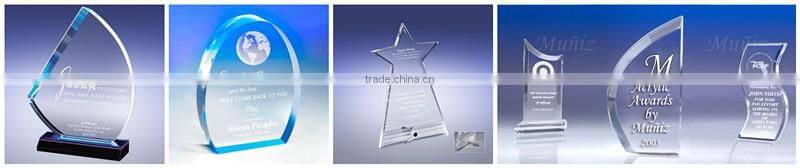 new design acrylic awards and trophies with star , cheap glass trophy award, crystal trophy award