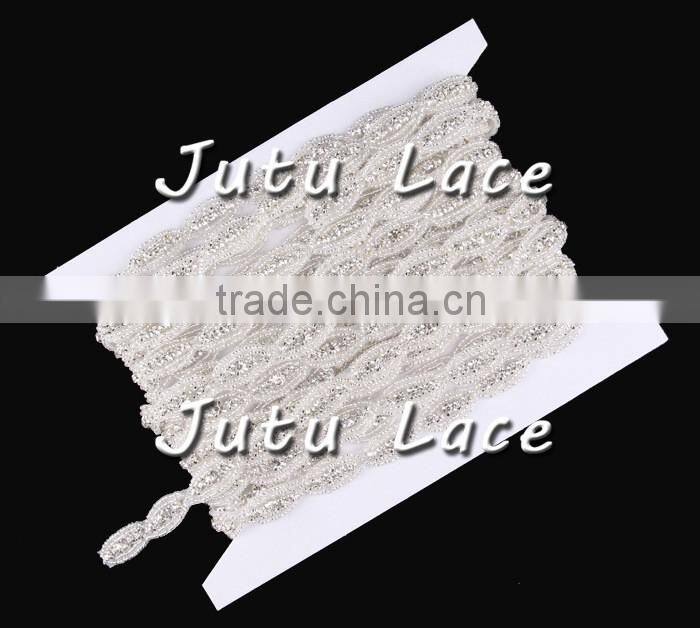 Fancy Decoration custom elegant wedding dress accessories / fashion bridal tiara / wholesale crystal pearl rhinestone waistband