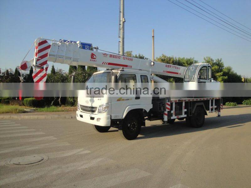 10 ton truck with crane with good T-king chassis used truck cranes for sale