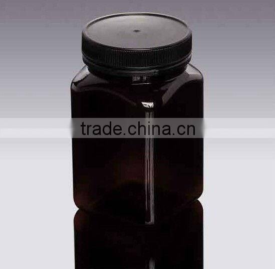 500ml Square PET Black Honey Bottle with Food grade