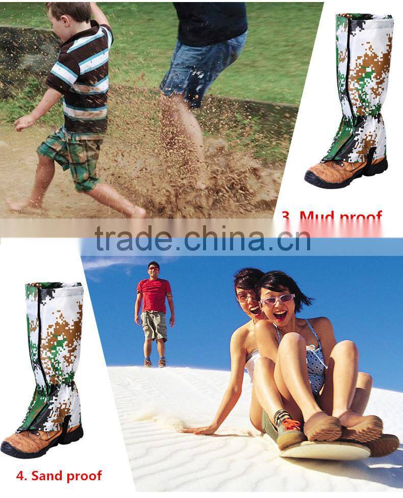 Outdoor hiking climbing skiing camouflage waterproof gaiters