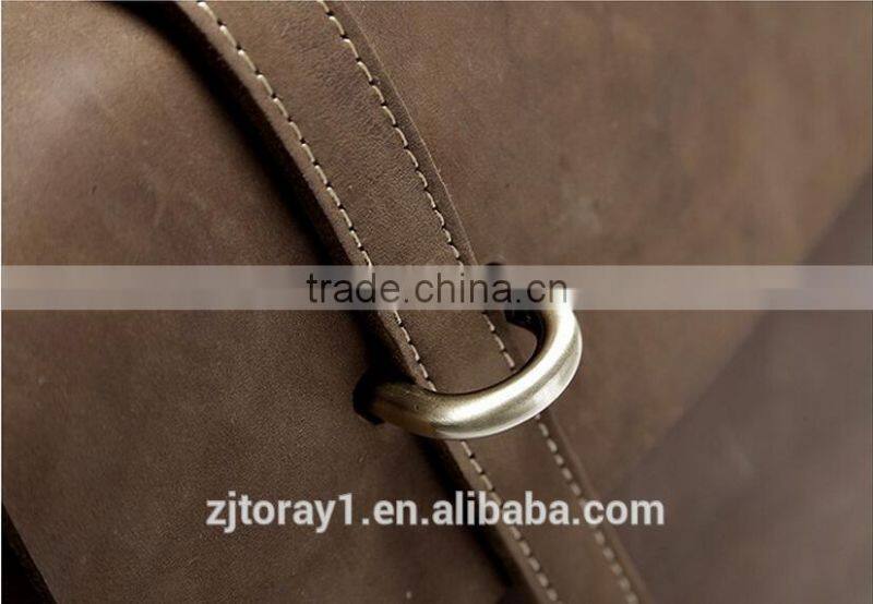 Genuine Vintage Leather Mens Laptop Security Briefcase Tote Bag