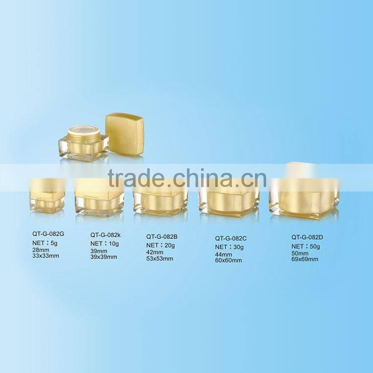 Acrylic Cosmetic Bottle Plastic Square Cream Jar Acryl Series 5g 10g 20g 30g 50g