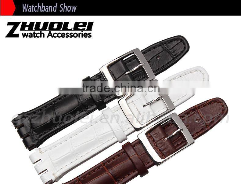 17|19mm high quality Calfskin leather Men and women's leather Watch strap wholesale 3PCS