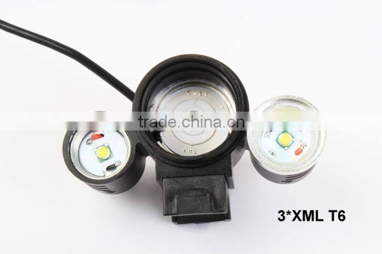 Goread 3 head 3*T6 high bright aluminum 30W 3600lum head light bike light