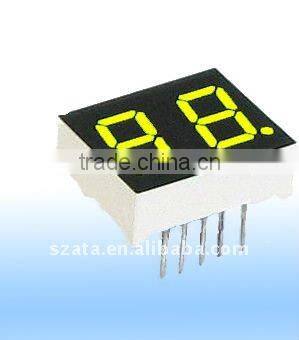 amber color 0.8inch 2 digit 7 segment digital led clock display