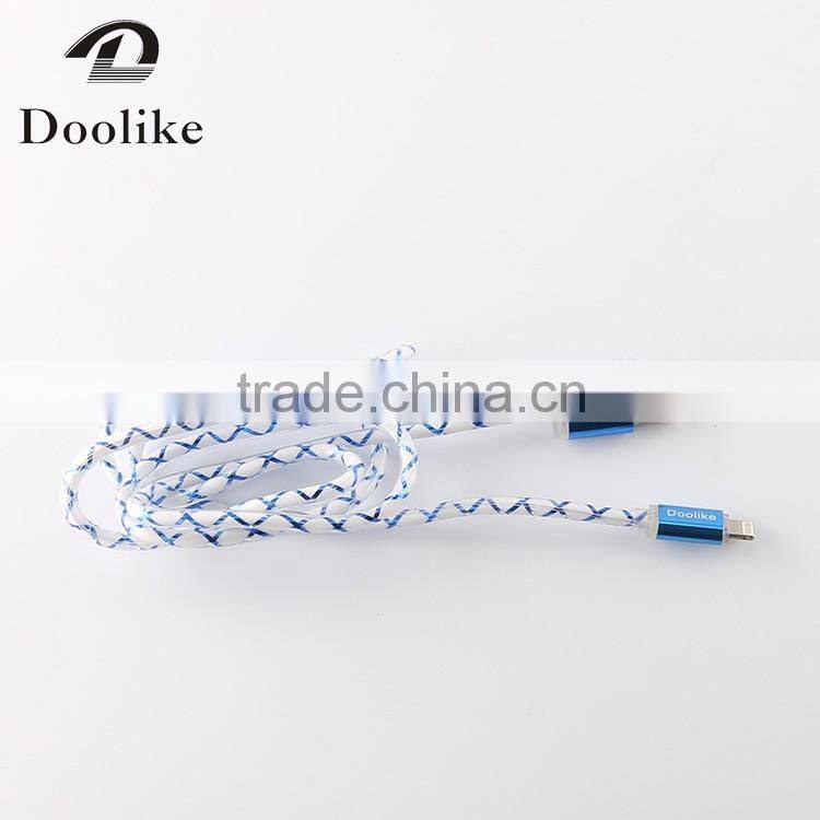 Hot selling high quality USB light Cable For Samsung Mrice USB data Cable 1m Wholesale For Iphone data Cable