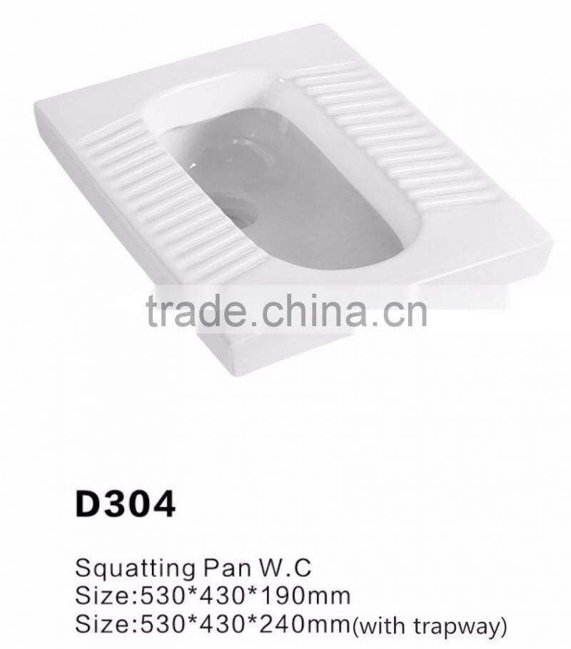 D304 Sanitary Ceramic Alibaba Chaozhou Best Selling Squatting WC Pan