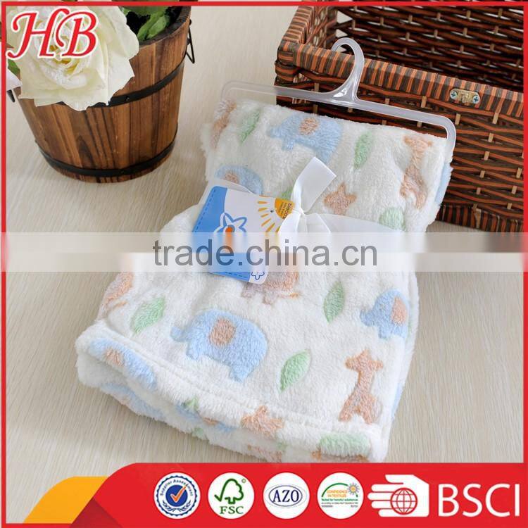 china factory coral fleece baby blanket,jacquard animals baby blanket