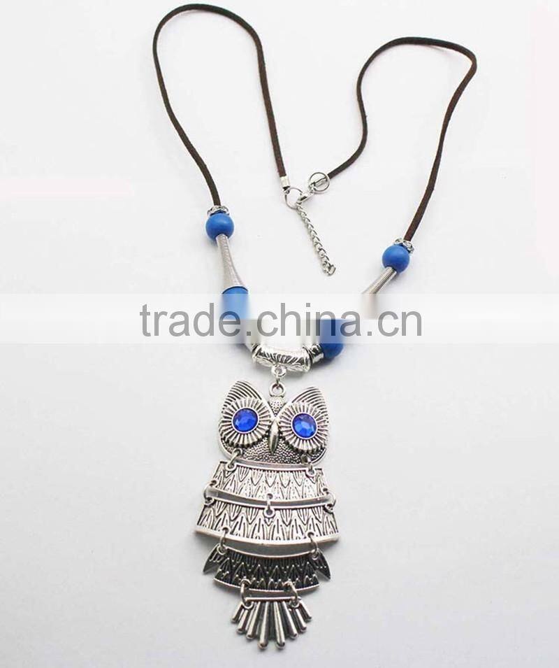 Hot Sale Rope Chain Owl Pendant Necklace