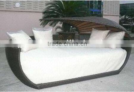 outdoor synthetic rattan furniture aluminium beach bed