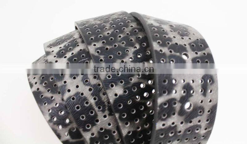 2015 Designer Fashion Women's leopard pointed Plain Pierced belt with Fuax leather factory china