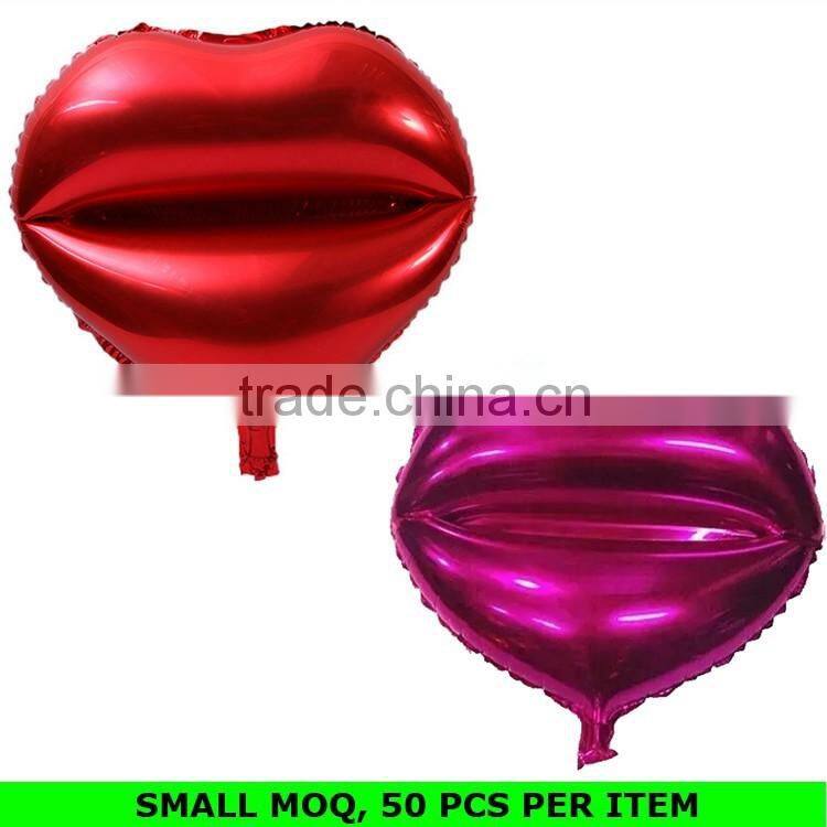 Hot Sale Fashion Red Lip Foil Balloon Valentines Day Decorations